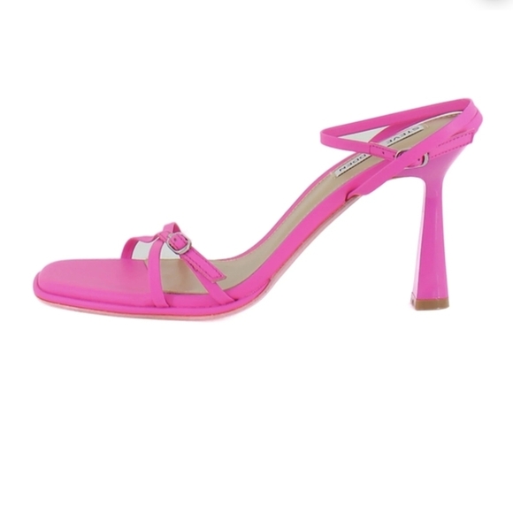 Steve Madden Zarya Pink Iridescent Strappy Heels Size 9 Open Toe Stiletto 3.5” - Picture 2 of 6
